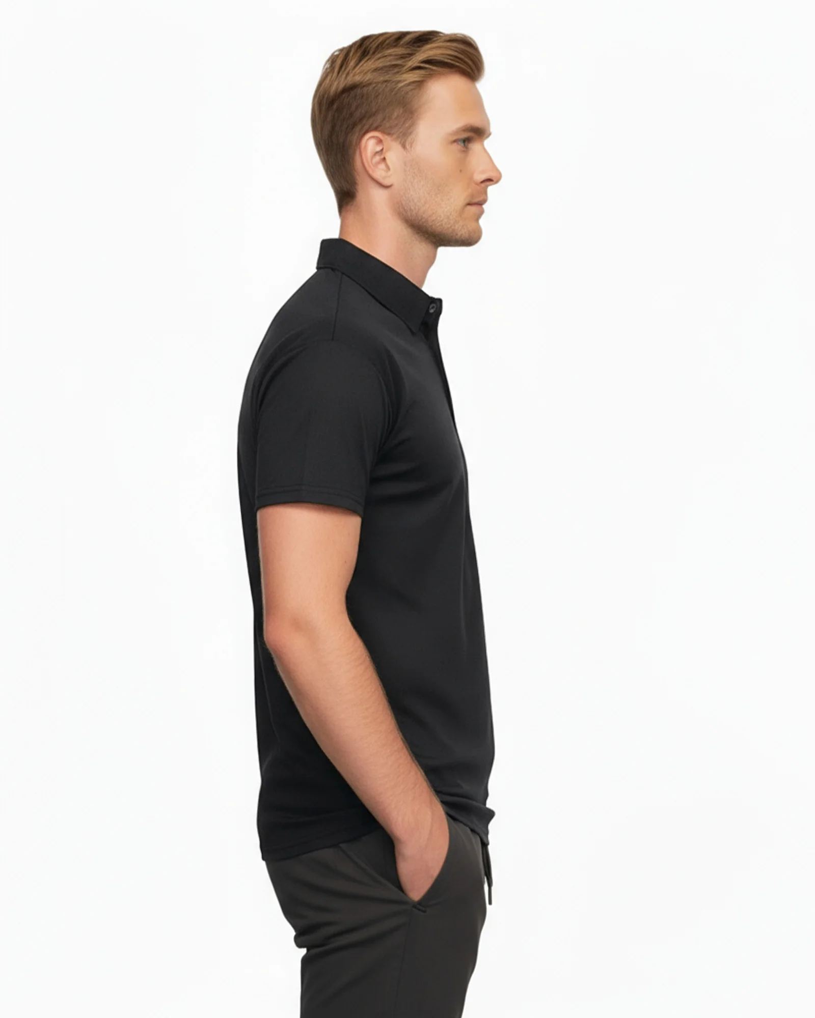 Luxury Short Sleeved Polo - Navy - Image 5