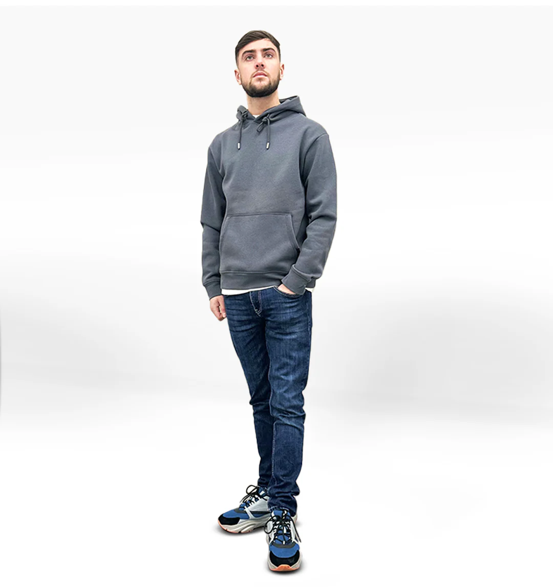 Heavy Plain Pocket Logo Hoodie - Smoked - Image 3